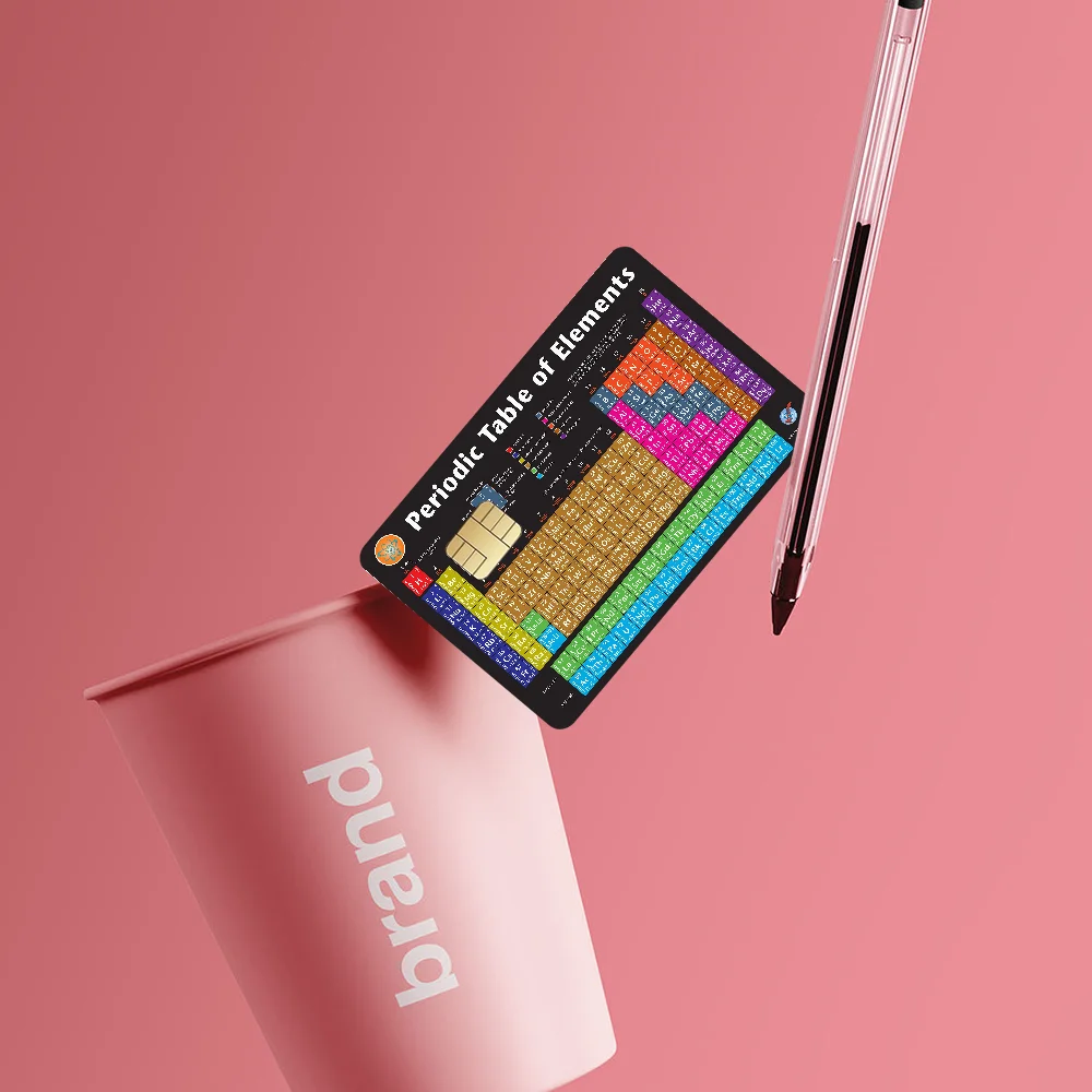 Periodic Table Of Elements Credit Card Skin Stickers For VISA Bank Card Transportation Card Waterproof Anti-scratch Women Gift