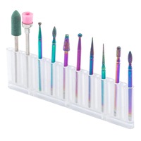 10pcs Tungsten Steel Grinding Head Drill Bits Manicure Tool File Machine Cuticle Trimmer Nail Care Set for Electric Grinder Nail