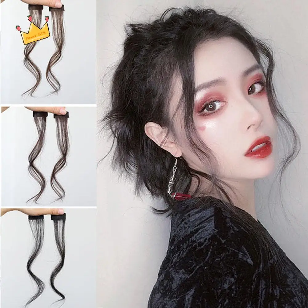 

Women Invisible Air Bangs Synthetic French Blend Hairpiece Clip In Hair Extensions Hair Side Fringe Fake Hair Bangs