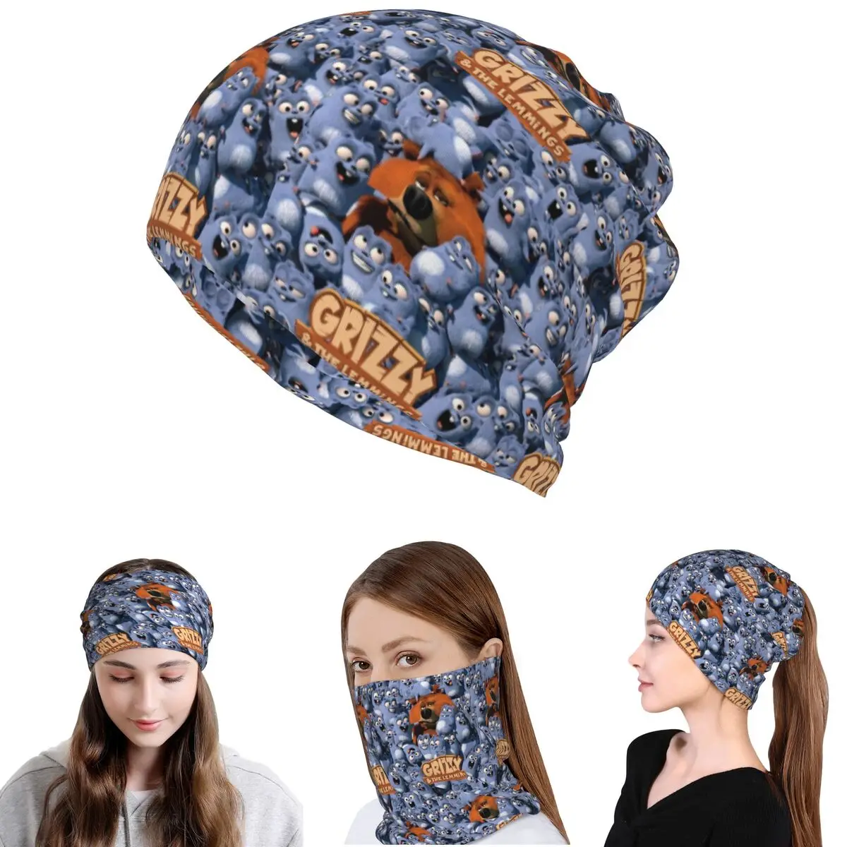 

Бандана-шарф с персонажами мультфильма «Гриззи и лемминги», многофункциональная балаклава, шапка-бини для мужчин и женщин