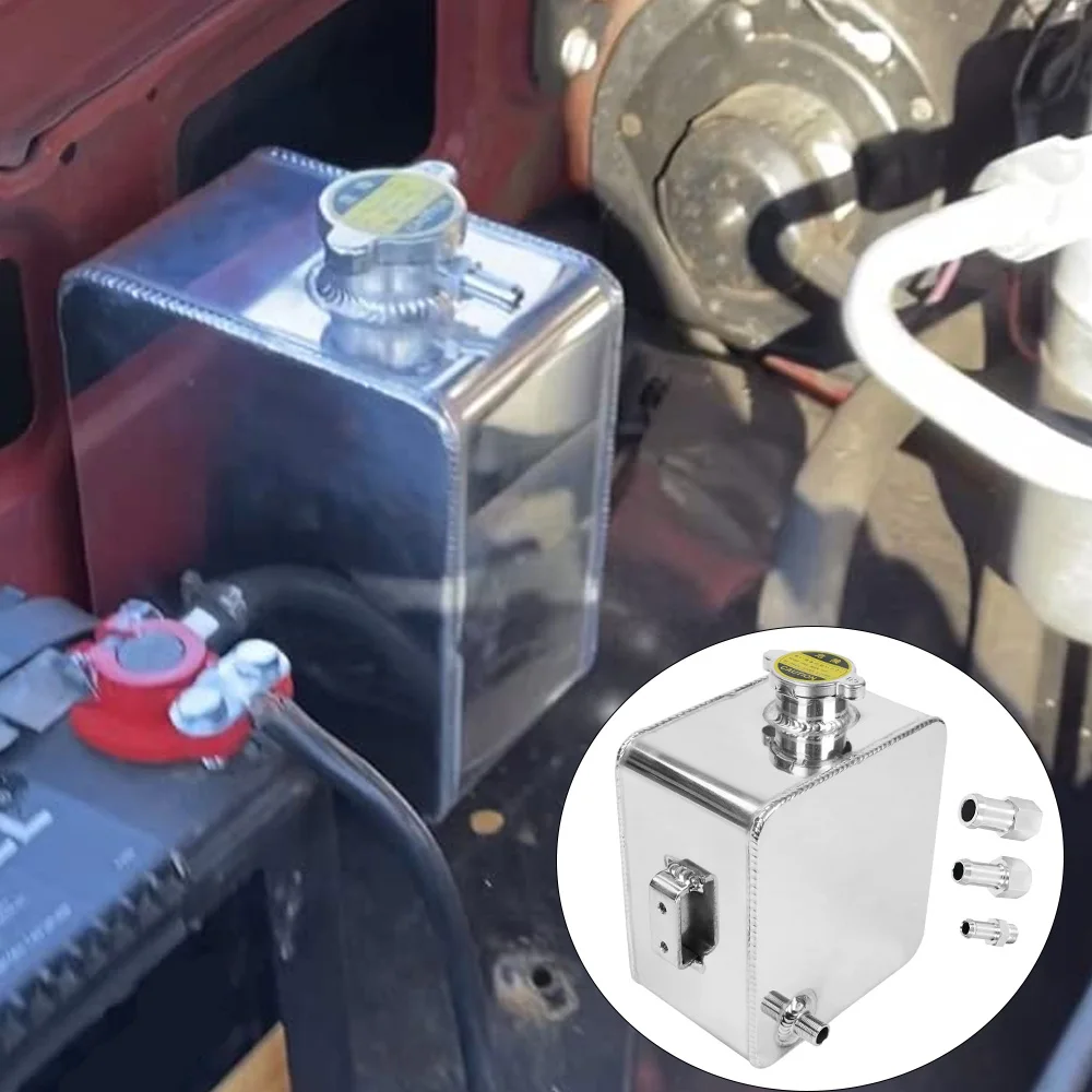 

2.5 L Coolant Radiator Overflow Expansion Tank With Cover Reservoir Recovery Water Tank Car accessory For 11mm 15mm 9mm adapter