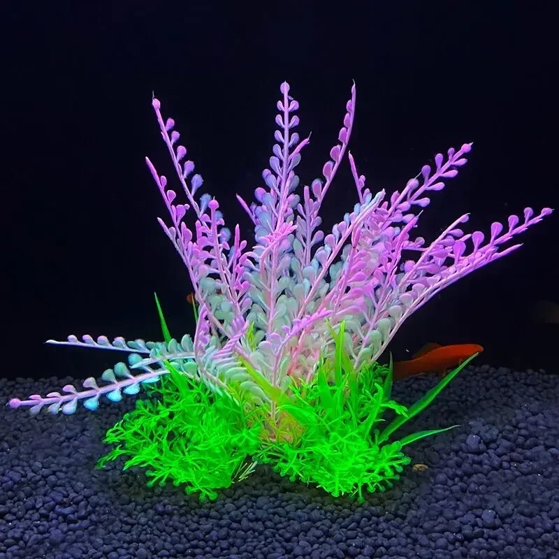 Aquarium Ornament Pflanze Aquarium Künstliche Dekor Pflanzen Simulation Wasser Gras Fisch Schüssel Kunststoff Unkraut Dekoration 5,5 Zoll
