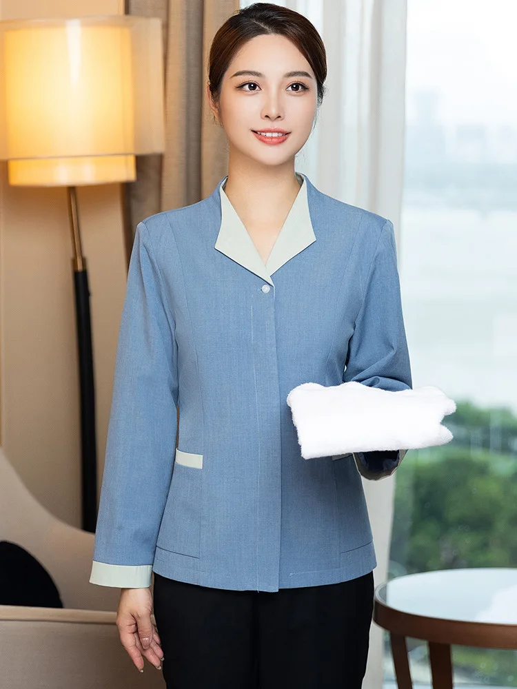 

Рабочая униформа Yiku для персонала по уборке: рубашки с длинным рукавом для уборщиков и рубашки с коротким рукавом для сотрудников гостиничных номеров