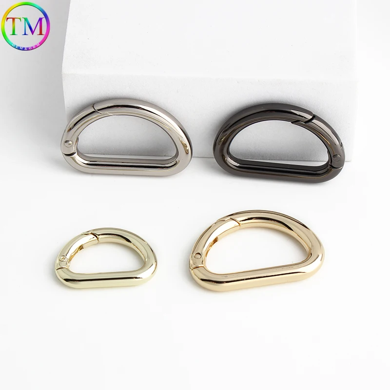 Metal D Ring Spring Ring Clasps Buckle Openable Carabiner For Handbags Strap Belt Dog Chain Purse Connector Hardware Accessories