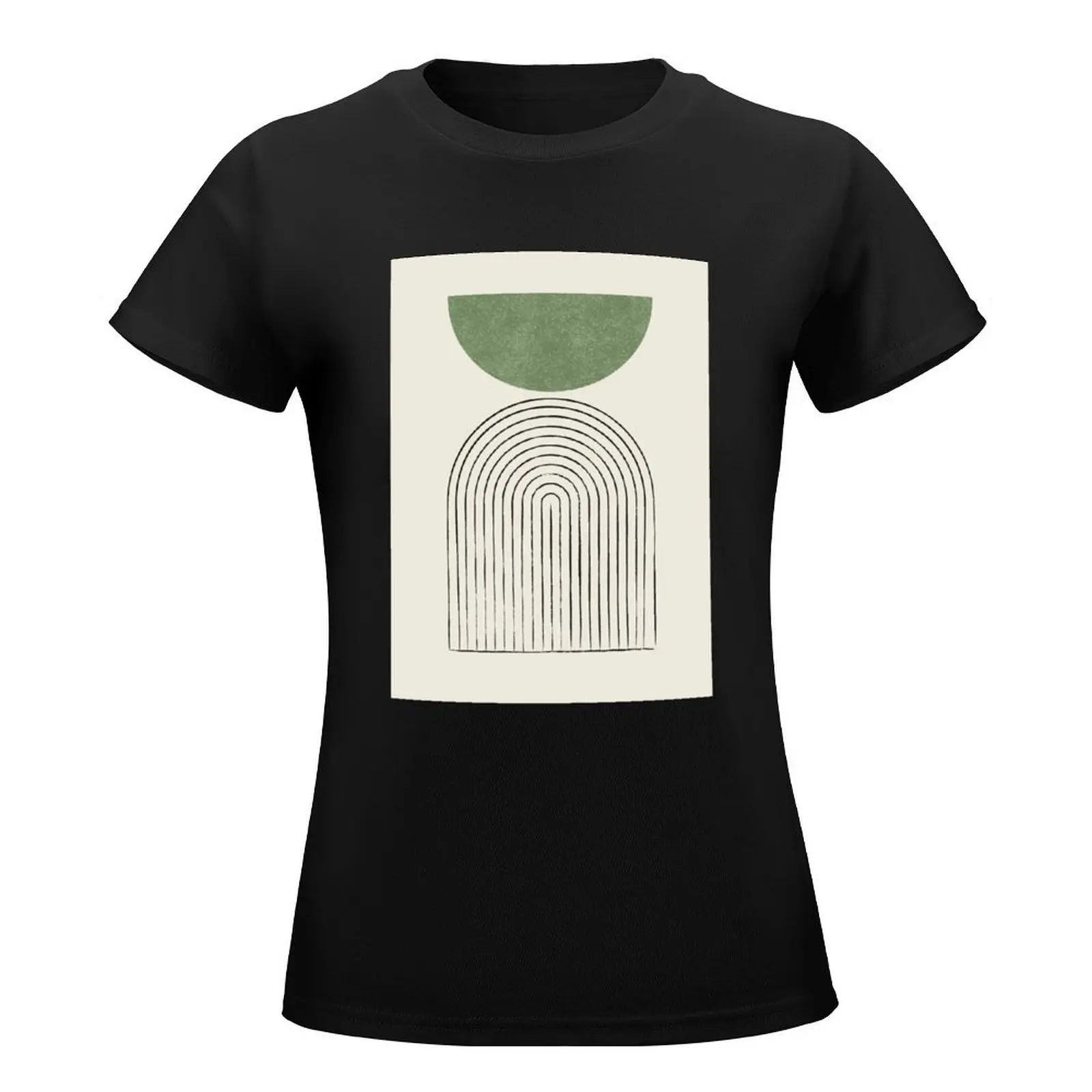 Arch Balance Green - Mid century modern T-Shirt aesthetic clothes oversized funnys black t-shirts for Women