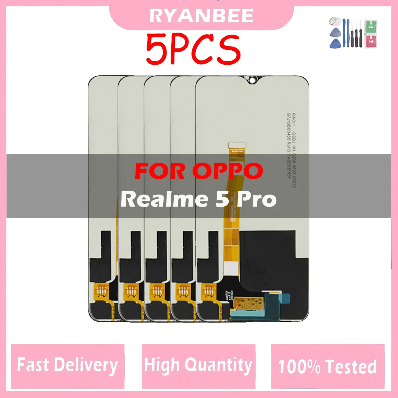 

5Pcs/Lot New LCD For OPPO Realme 5 Pro LCD Sisplay Touch Panel Screen Sensor Assembly For Realme 5 Pro RMX1971 Display Screen