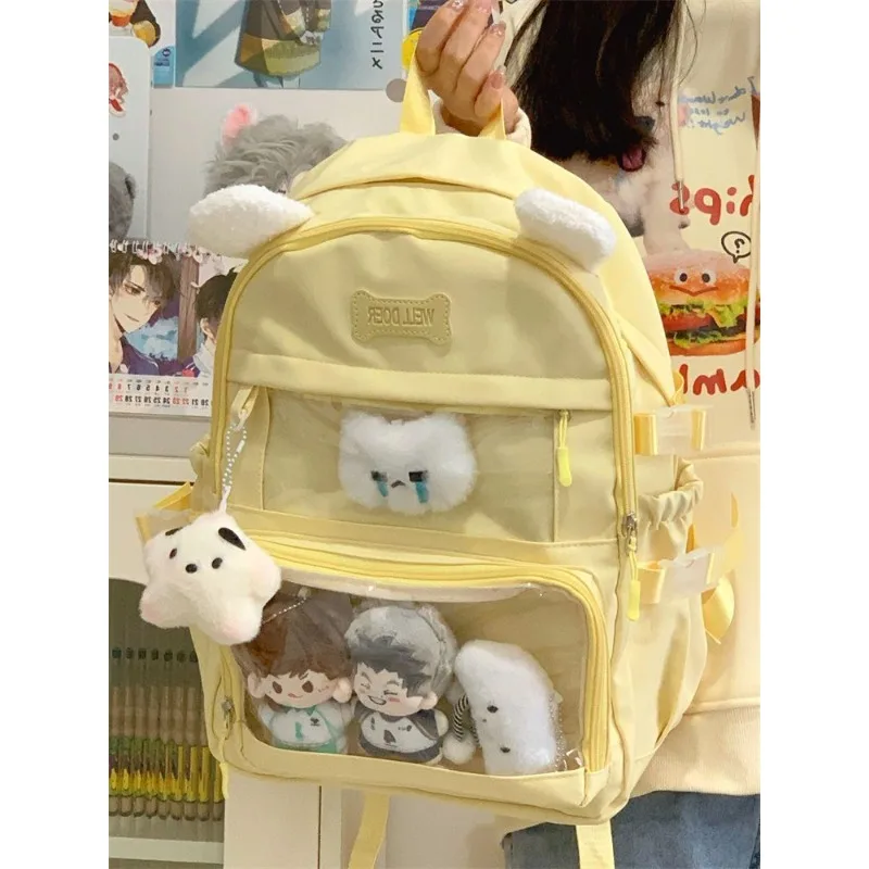 

Women's Large Capacity Backpack Lightweight Travel Japanese Sweet and Cute Kawaii Ita Dolls Bag Simple School Bag