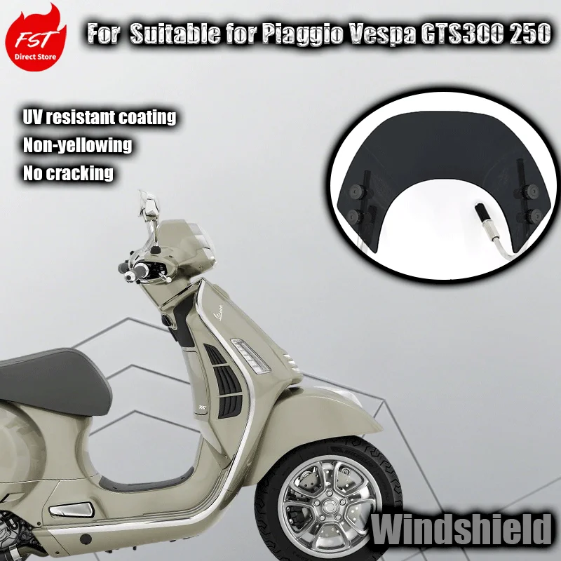 For Piaggio Vespa GTS300 250 racing small windshield modification windshield