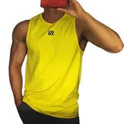 New Men's Summer Tactical Sports Mesh Sleeveless Vest Male Gym Running Equipment Training Muscle Sports Breathable Tops T-shirt