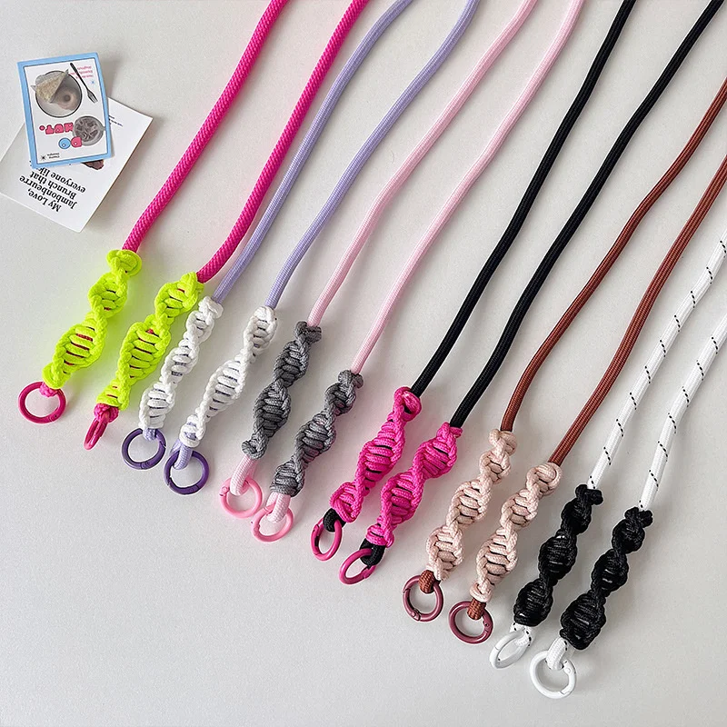 

Mobile Phone Lanyard Color Spiral Weave Long Phone Strap Anti-lost Rope Neck Strap Crossbody Cord Durable Lanyard For Men Women