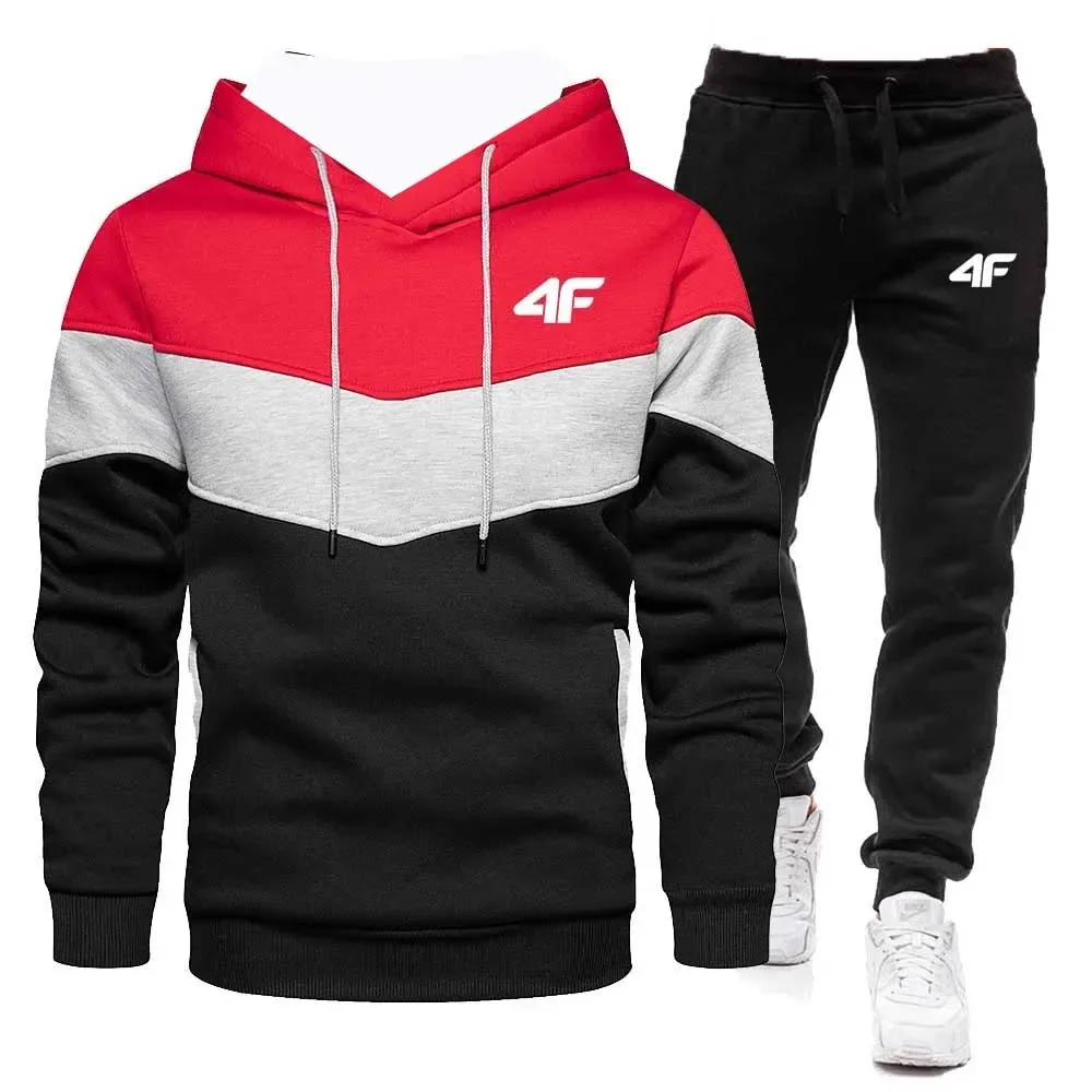 Nuevos estilos para otoño e invierno: chaqueta deportiva con capucha de moda para hombre para actividades deportivas. Cómodo y casual de dos piezas.