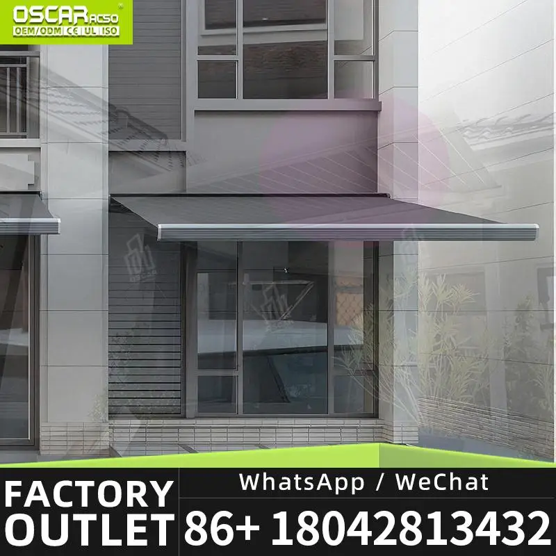 Outdoor Motorized Drop Folding Arm Telescopic Window Awnings for Apartment Store Villa Patio Garden Custom Designs Retractable A