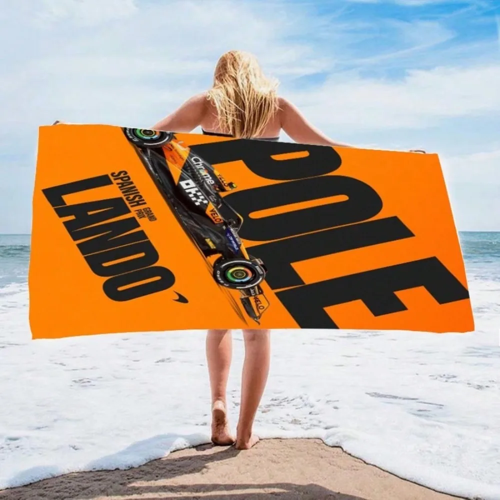 Lando Pole Spanish GP Beach Towel 2D Single Print Themed Soft Quick Dry Sand Durable Beach Pool Racing Fan Vacation Travel Use