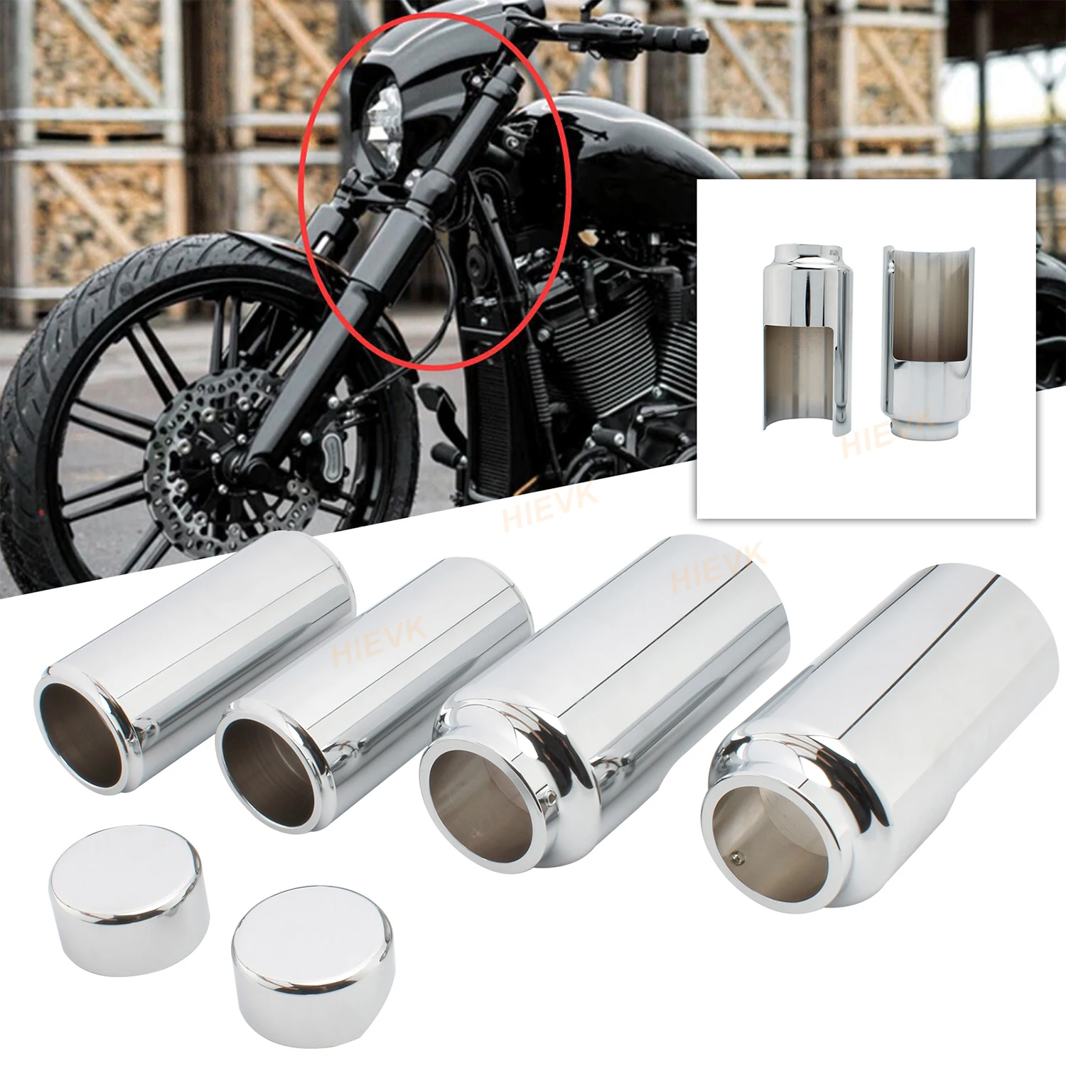 Motorcycle Front Shock Absorber Upper And Lower Fork Cover Kit Aluminum For Harley Softail FXBR/S Breakout 107 114 2018-2022