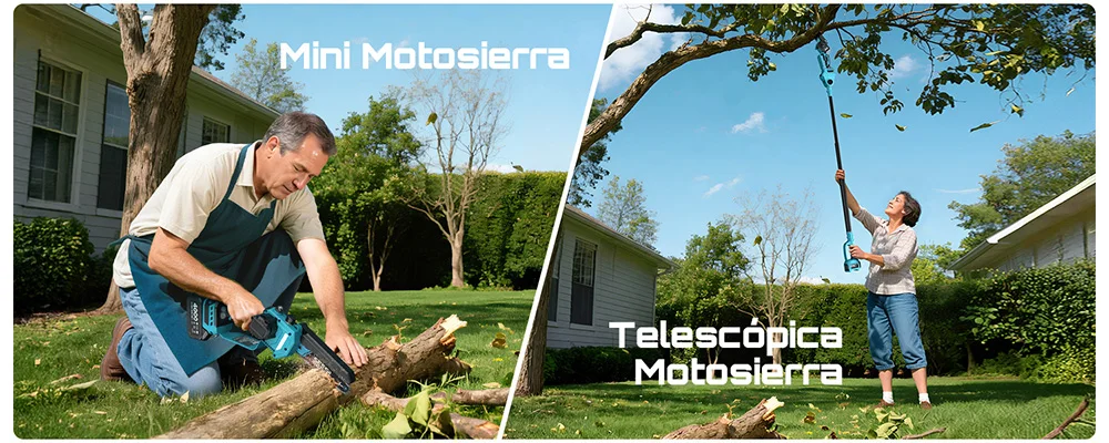 Seesii 6-in-1 Kettensäge mit Teleskopstange, elektrischer Heckenschneider, Strauchschere, Gartenwerkzeug für Makita 18V Akku – Detail 6