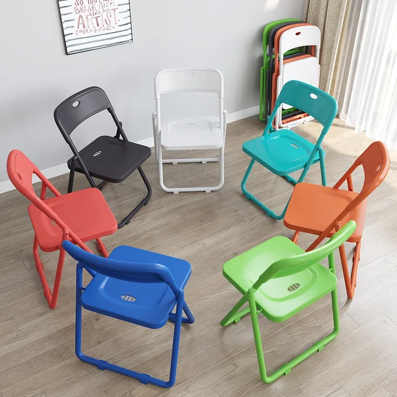 Nordic Light Luxury Folding Chair: Training Conference Chair, Plastic Comfortable Seating with Backrest, Multicolor Style