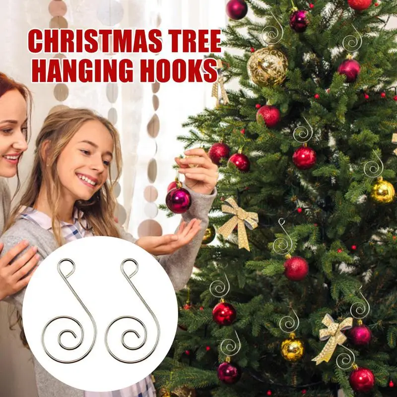 Christmas Hooks Stainless Steel Christmas Tree Hooks Hanger 50pcs Christmas Tree Ornament Hangers Hooks For Bedroom