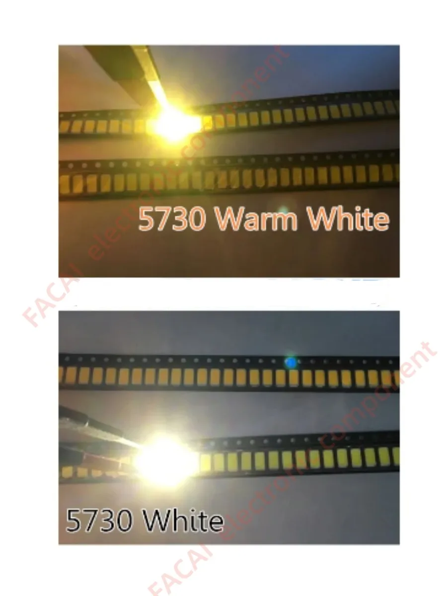 100pcs 5630/5730-CW/WW 0.5W-150Ma 50-55lm 6500K White Light SMD 5730 5630 LED 5730 diodes (3.2~3.4V)