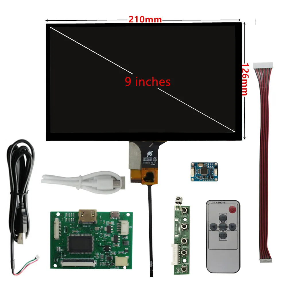 Imagem -02 - Monitor de Tela Lcd com Driver Control Board Digitalizador Touchscreen Framboesa pi Banana pi 1024x600