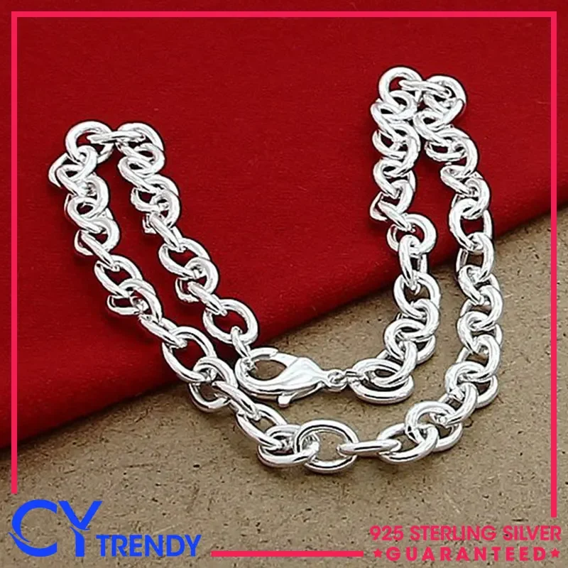Timeless Classic Basic Thick Lobster Clasp Men's 925 Silver Chain Link Necklaces Jewelry