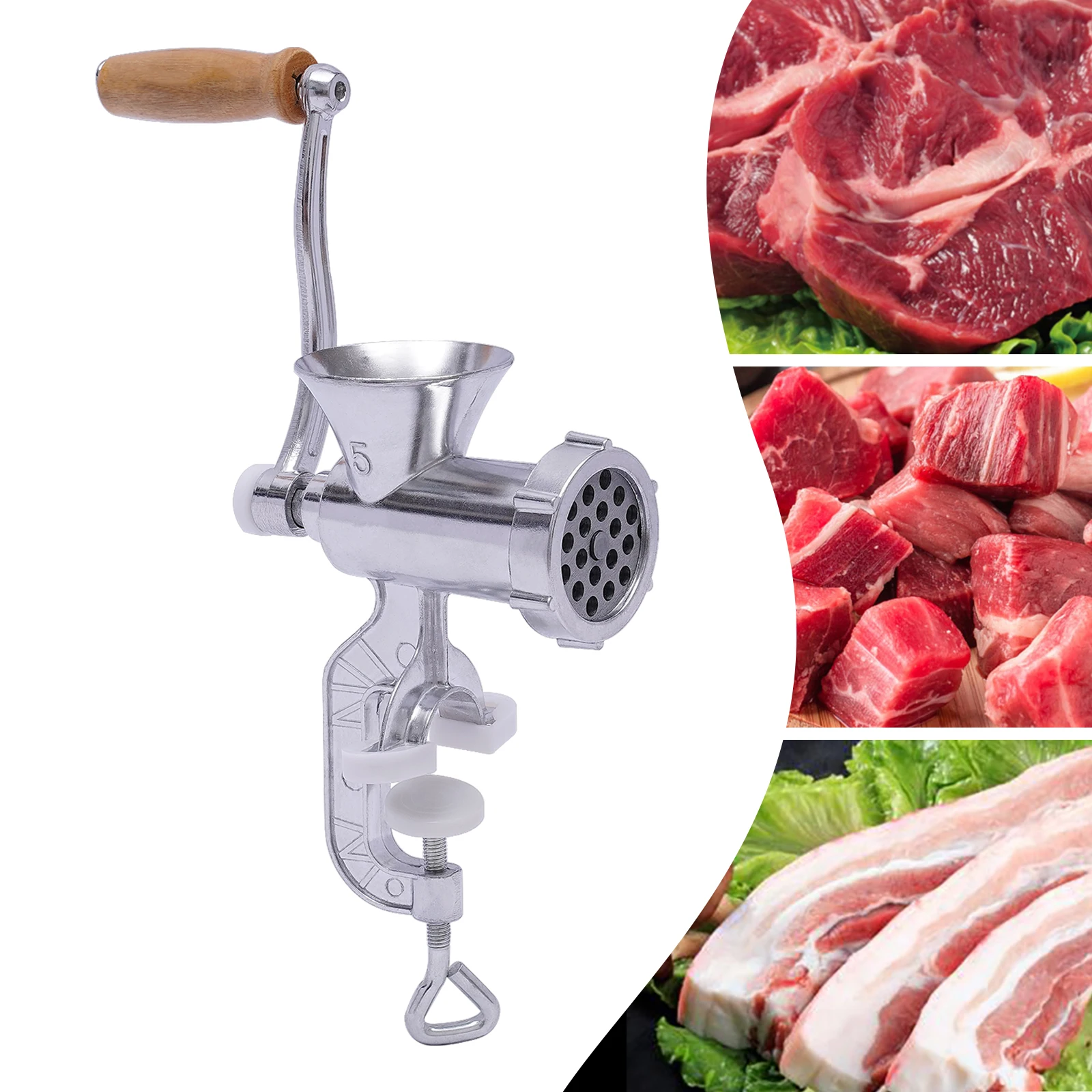 Compact Manual Meat Grinder, Spiral Extrusion for Better Taste, Easy Operation, Lightweight