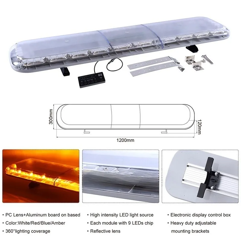 latest 47-inch 198-diode automatic roof length warning is compatible with different digital controllers and reflective lenses