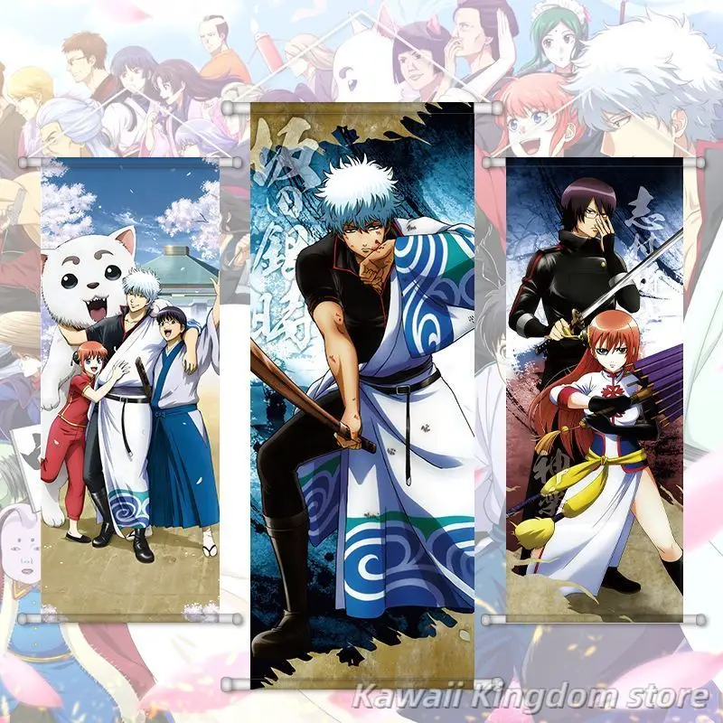 

Gintoki Sakata Kagura Shinpachi Shimura Toushirou Hijikata Canvas Wall Hanging Painting Home Decor Anime Poster Wall Art Room