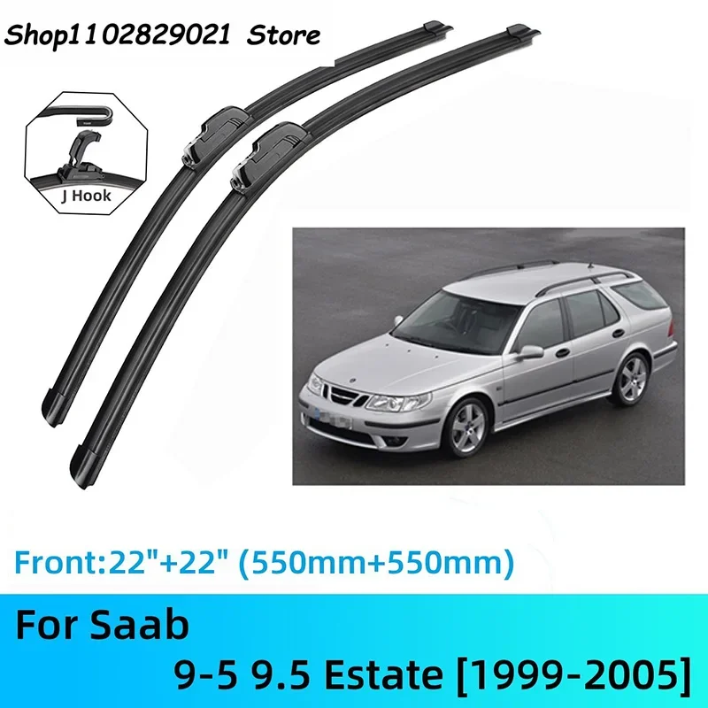 

For Saab 9-5 9.5 Estate Front Rear Wiper Blades Brushes Cutter Accessories J U Hook 1999-2005 1999 2000 2001 2002 2003 2004 2005