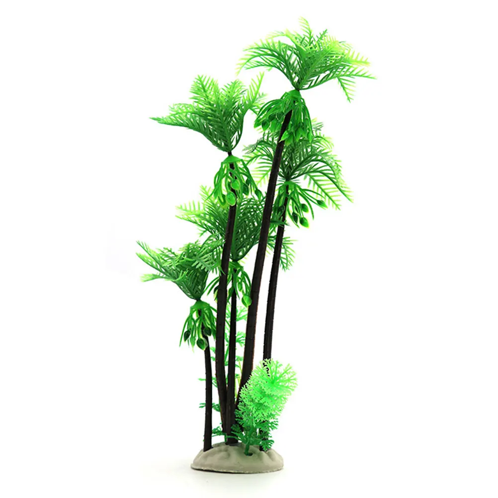 

2pcs Simulated Coconut Tree Decoration Aquarium Plants Fish Tank Durable Artificial Tree Mini Landscape Coconuts Decorative