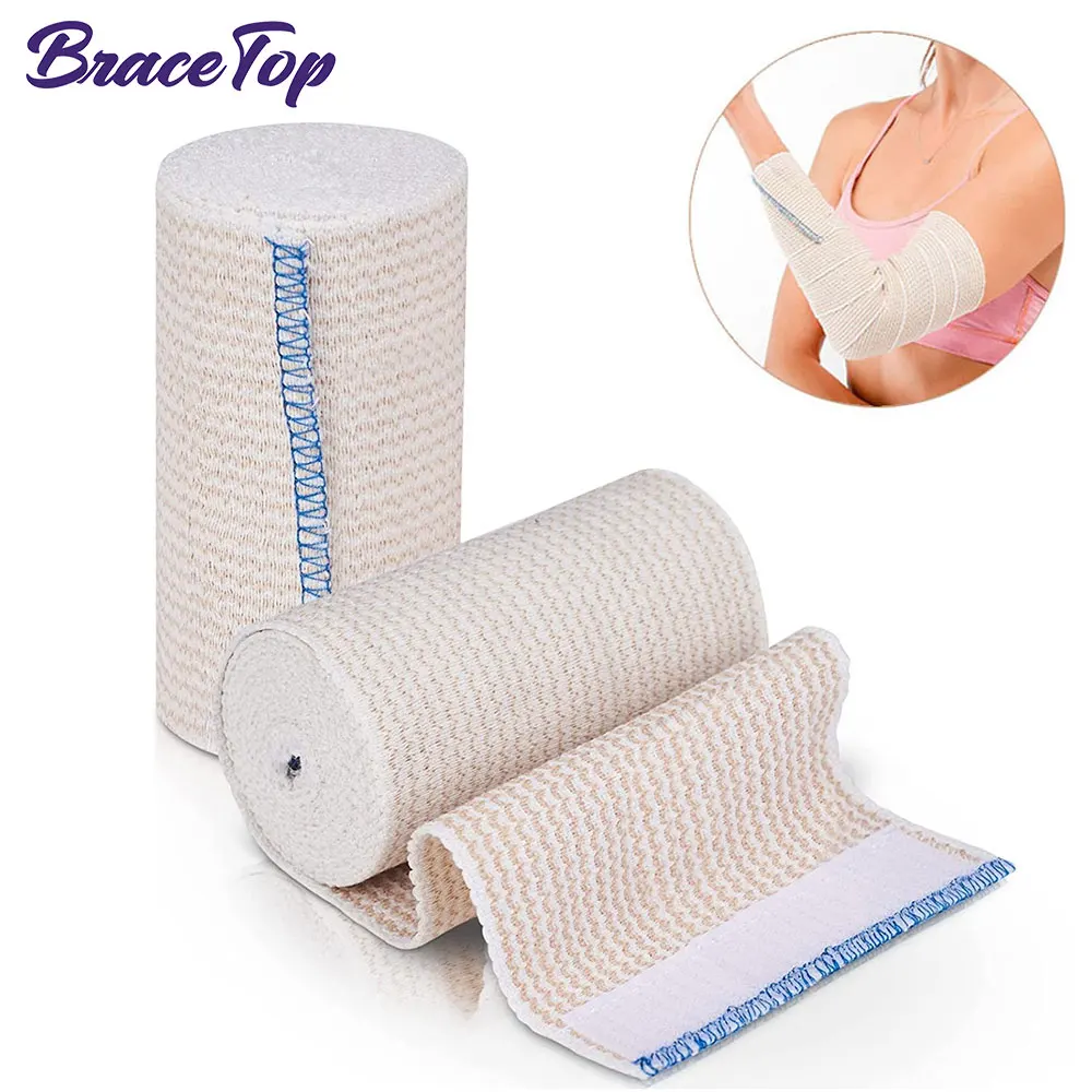 

Elastic Bandage Wrap, Latex-Free Cotton Compression Bandage, Elastic Tape Rolls for Medical, Sports, Sprains, Calf, Ankle & Foot