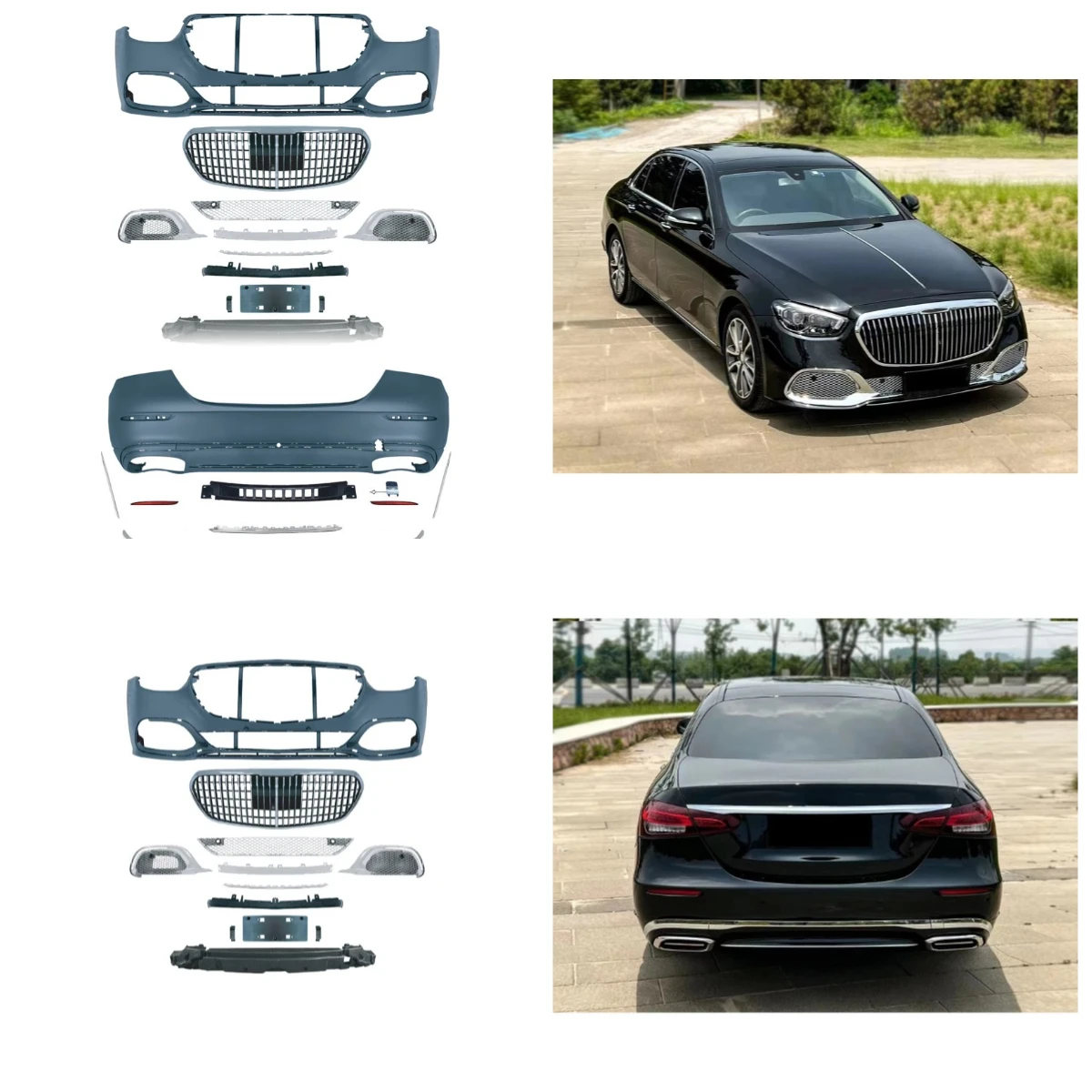

Stlf Car Bumper For W213 2021-2023 Style Car Front Lip Rear Diffuser Side Skirt Vents Spoiler Bumper Full