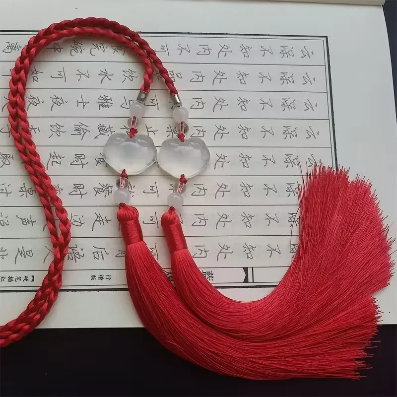 Accesorio de cintura Hanfu, colgante de borla, cadena de cuerda para la cintura, adornos de cintura Vintage chinos para mujer, colgante de Jade, paso prohibido para hombres