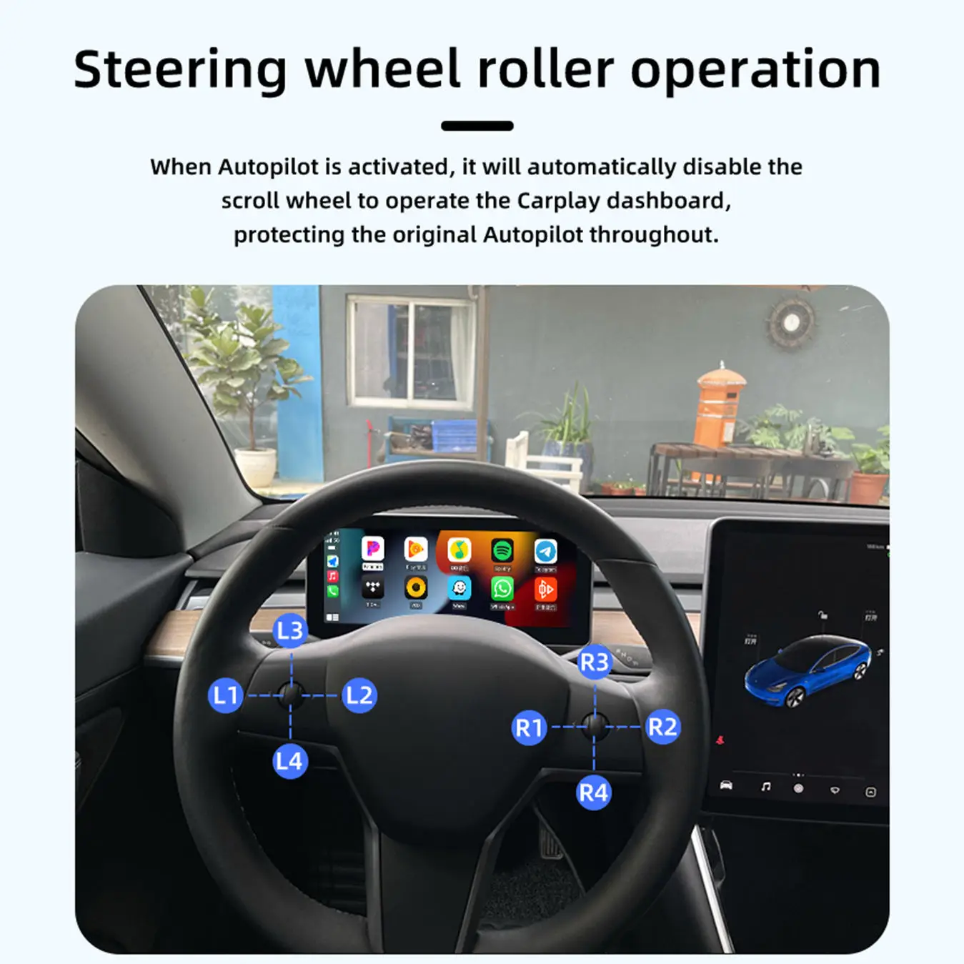 10,3 Zoll Auto Digital Dashboard Auto Android 12,0 Wireless Carplay Ota 4G GPS Wifi Bt Fm Modell 3/Y Instrument Panel