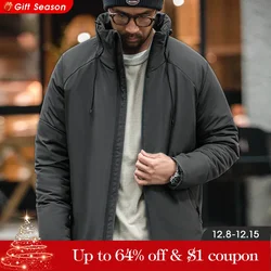 Maden Men's DuPont Cotton Jacket Dark Gray Stand-up Collar Thickened Warm Coat Casual Solid Color Winter Jacket Male Outerwear