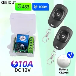 KEBIDU 433Mhz Universal Wireless Remote Control Switch DC 12V 1CH Relay Receiver Module RF EV1527 Learning Code Transmitter
