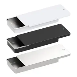 1/3Pcs Metal Box Sliding Cover Push-pull Tin Box Portable Rectangular Empty Mini Metal Tin Box Container Ointment Storage Case