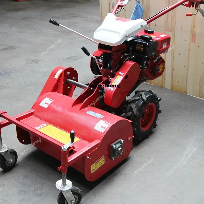 Hand-pushed four-wheel hand-pushed self-propelled lawn mower grass shredder diesel lawn mower orchard reclam