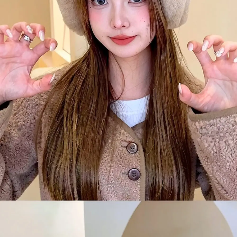 Sweet Style Bear Plush Ear Muffs Winter Warmth Accessories Soft Thickened Fleece Ear Warmers For Women Outdoor Cycling