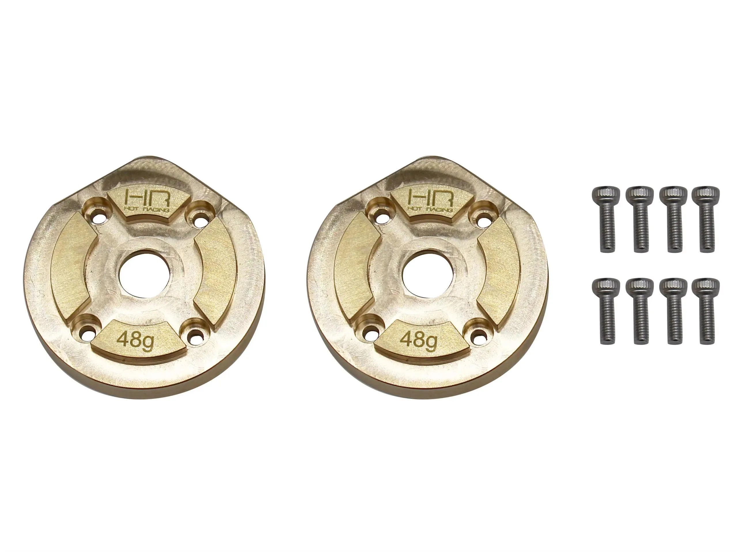 

Hot Racing heavy brass outer portal drive housings Cover for front (typical application) or rear of Axial Capra1.9UTB SCX10III