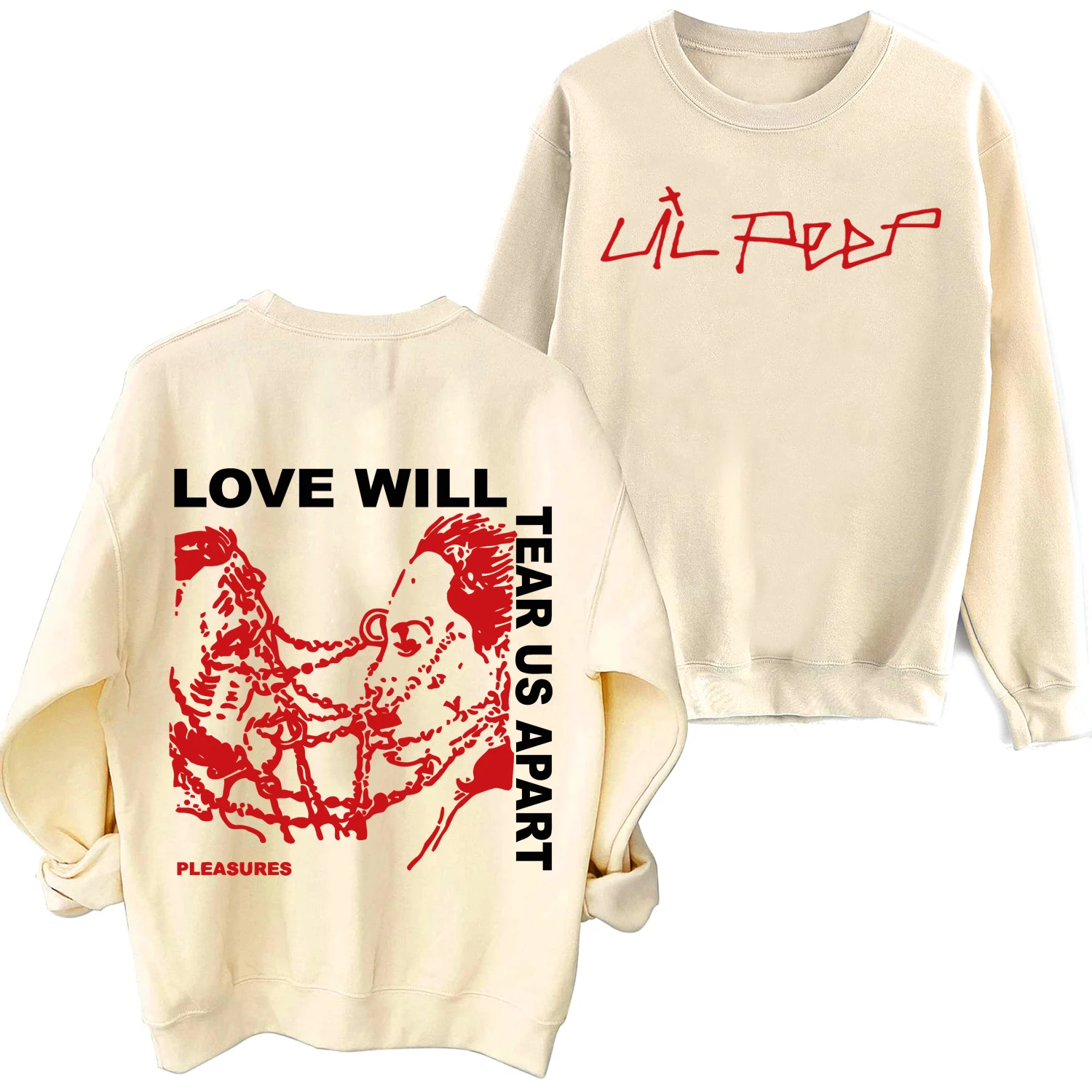 Lil Peep Love Will Tear Us Apart felpa Harajuku Hip Hop girocollo manica lunga felpa con cappuccio oversize Fans Gift