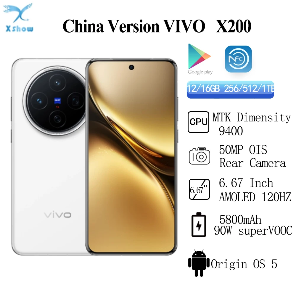 Original  VIVO X200 Dimensity 9400 50MP Rear Camera IMX921 6.67