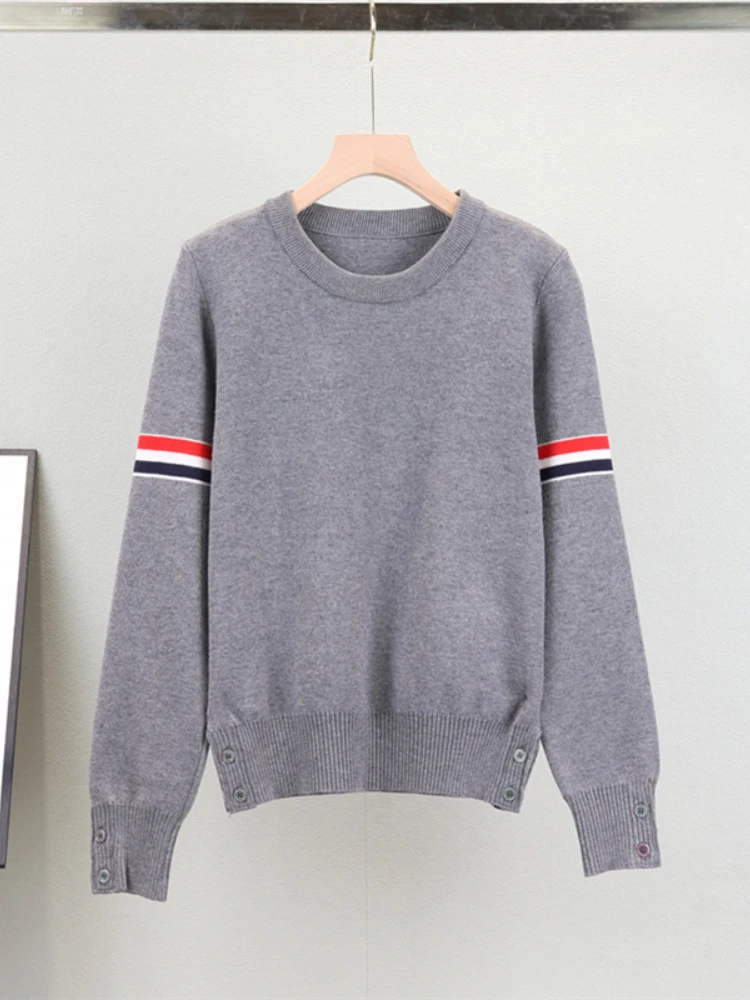 

2024 Spring Autumn New Round Neck Pullover Knitted Sweater Women College Style Long Sleeve Top Bottoming Women Clothing