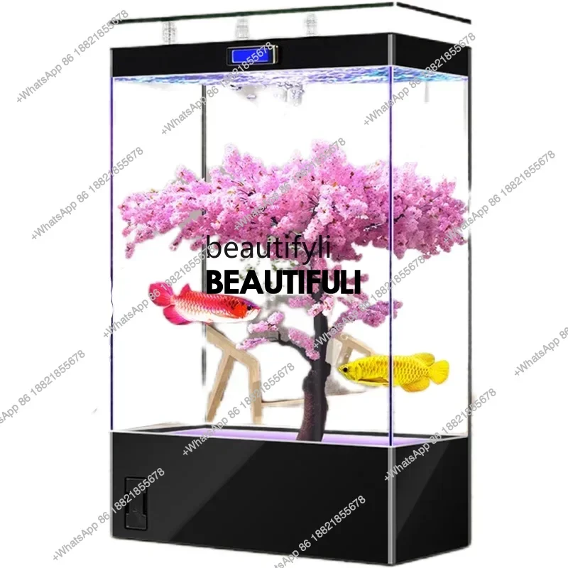 

ss newNew Super White Fish Tank Household Filter Aquarium Ecological Change Water Medium and Large Glass Fish Globe