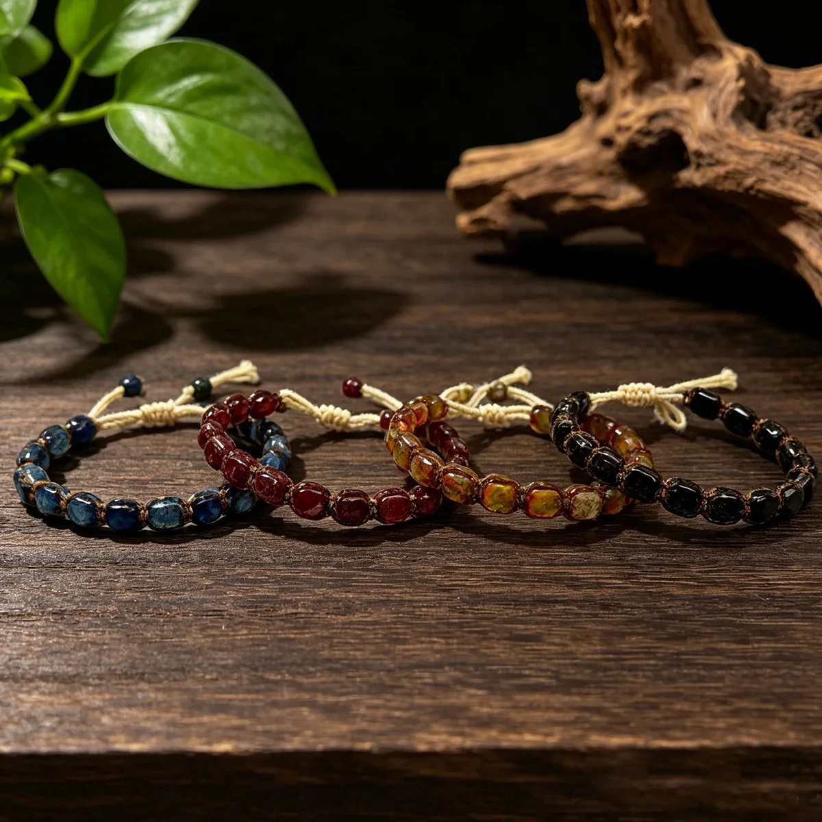 Bohemian Imperial Stone Beaded Bracelet Handmade Braided String Bangles Friendship Jewelry Gift Vintage Design Strand Bracelets