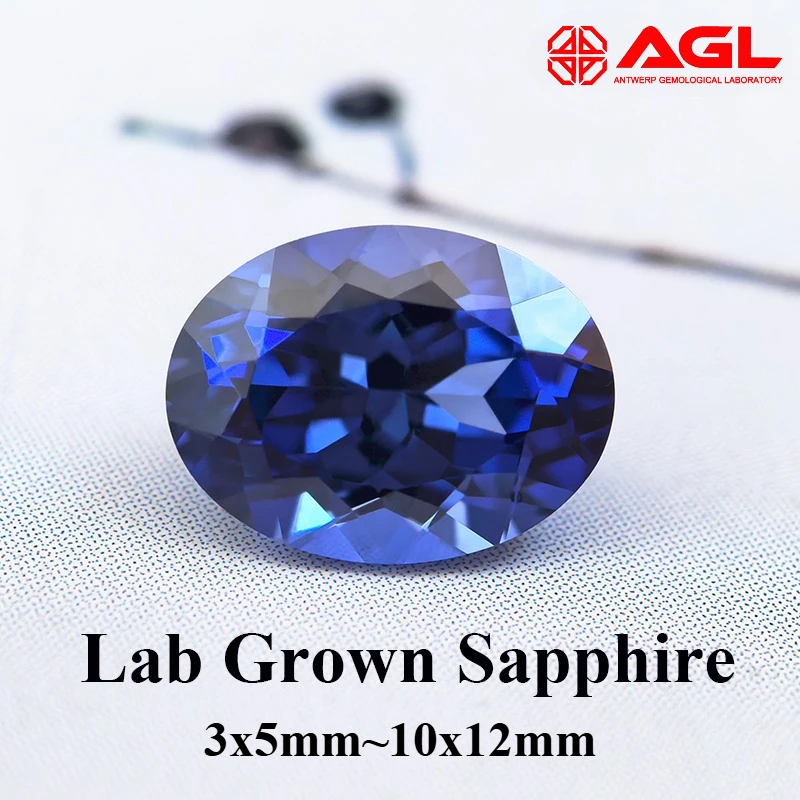 

Lab Grown Sapphire for Jewelry Making Oval Cut Royal Blue Synthetic Sapphire for DIY Craft Lab Created Sapphire Gemstone
