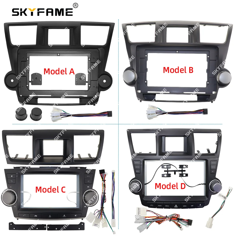 SKYFAME Car Frame Fascia Adapter Android Radio Audio Dash Fitting Panel Kit For Toyota Highlander Kluger