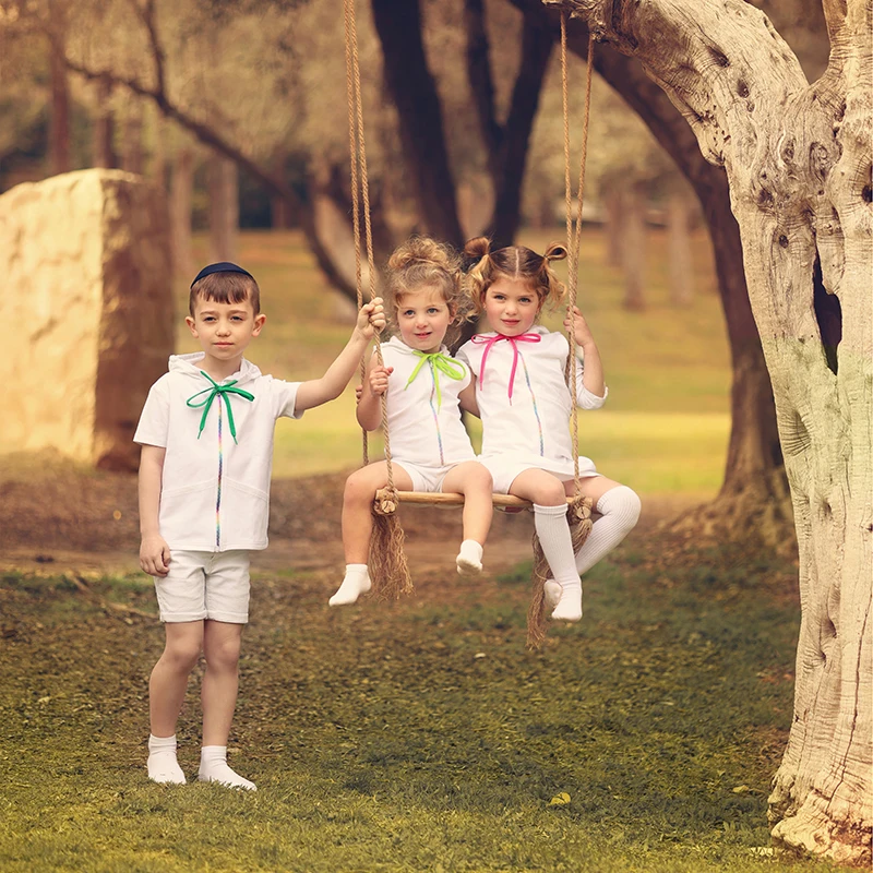 

Children colorful zipper opening girls dress romper shirt with pockets white cotton spandex boys shirs summer suits hooded