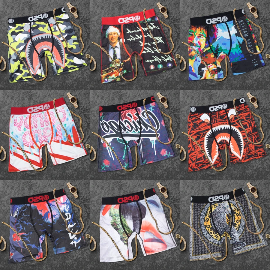 Sexy Men Boxer Underwear Breathable Mens Boxershorts Men's Panties Underpants Plus Size Fashion Printed Man Boxers Briefs Trunks