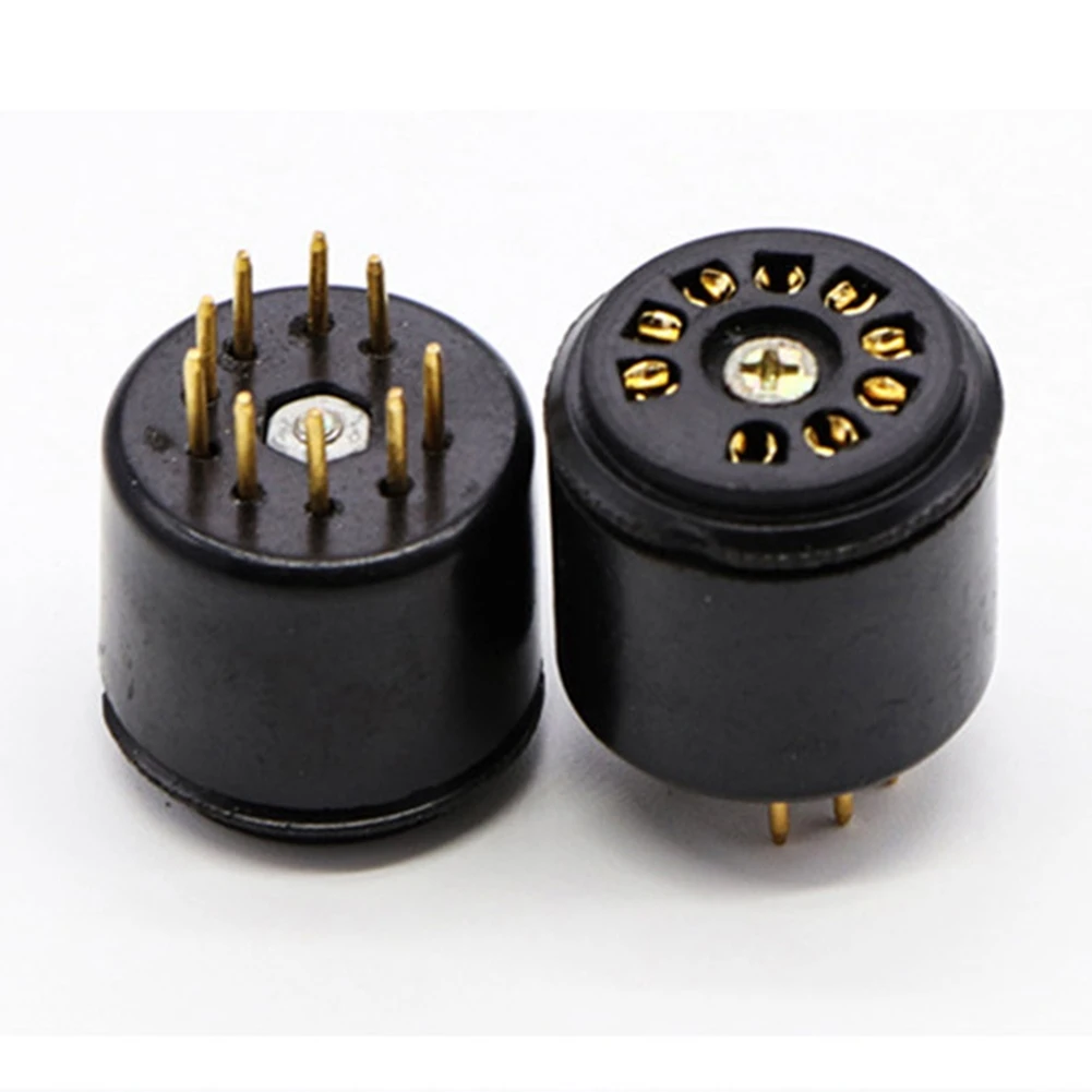 #33E 9Pin Vacuum Tube Socket Saver for 6DJ8 12AX7 ECC83 B339 Gold Plated,For 6DJ8 12AX7 ECC83,(Bakelite)