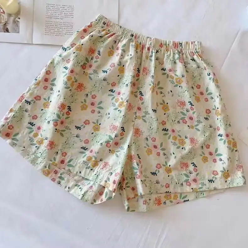 Plones cortos hoados de dibujos animados de verano, plones finos informs para cnar, ropa de dormir de ocio pa...